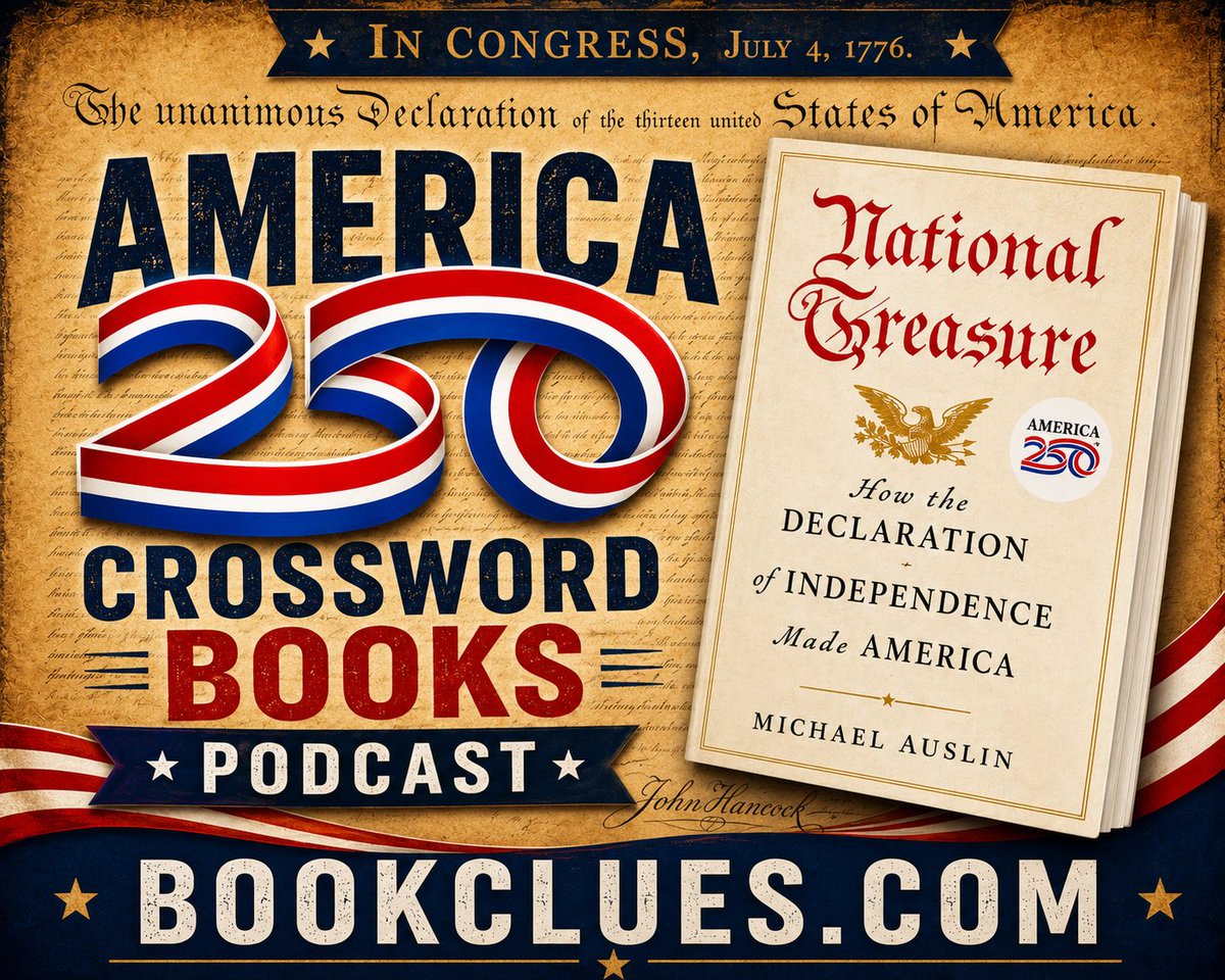 MicheleMcAloon1's tweet photo. @umdeclaration You might like my interview with @MichaelAuslin author of National Treasure How the Declaration of Independence made America Cross Word Book Podcast @bookclues.com https://t.co/2OMyVa34dt
