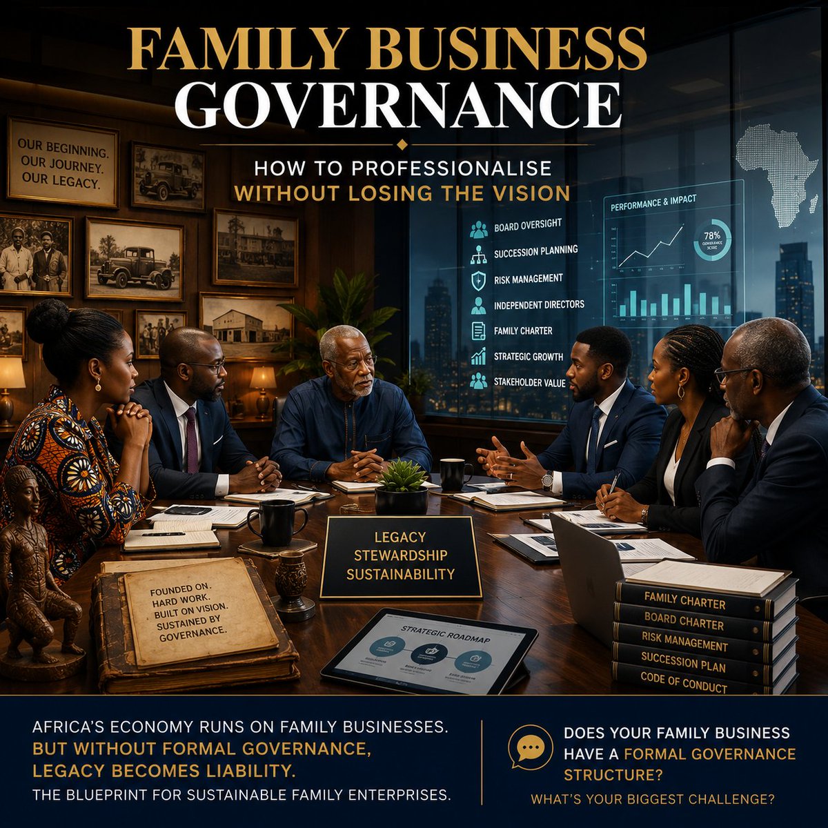 WyneLegal's tweet photo. Africa runs on family businesses. But without governance, legacy can become liability.

Professionalising a family enterprise means protecting the founder’s vision through succession, accountability, and structure.

💬 Does your business have a formal governance framework? https://t.co/ar9XNVHE5g