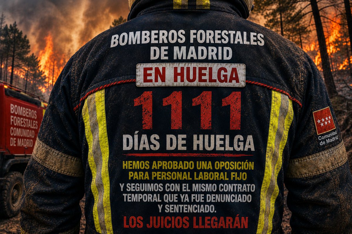 Emergenchannel's tweet photo. @112cmadrid @ComunidadMadrid Los Bomberos Forestales de Madrid, Cuerpo de Bomberos, hemos aprobado una oposición para personal laboral fijo.
Y seguimos con el mismo contrato temporal precario que fue denunciado y sentenciado.

@CarlosNovilloPi 
Los juicios llegarán. https://t.co/jnx1sb0MZ2