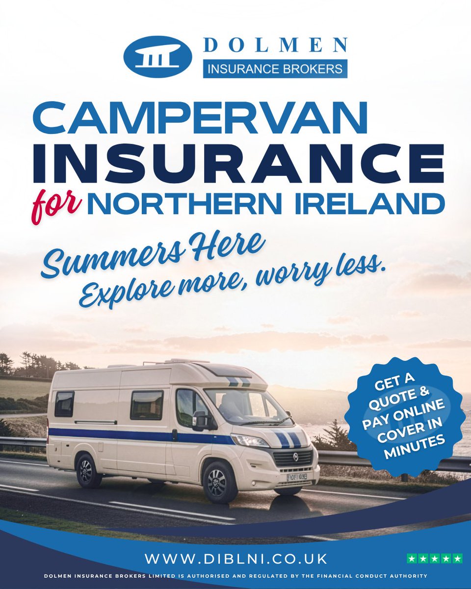 dolmeninsurance's tweet photo. We've made it easy to get a quote, pay online and get cover in minutes.
Visit: https://t.co/ZxhCF7L9kH
Terms and conditions apply.
#NorthernIreland #InsuranceCover #CampervanInsurance #MotorhomeInsurance #SpecialistInsurance #NorthernIrelandAdventures #CampersNorthernIreland https://t.co/zJX4V9INU6
