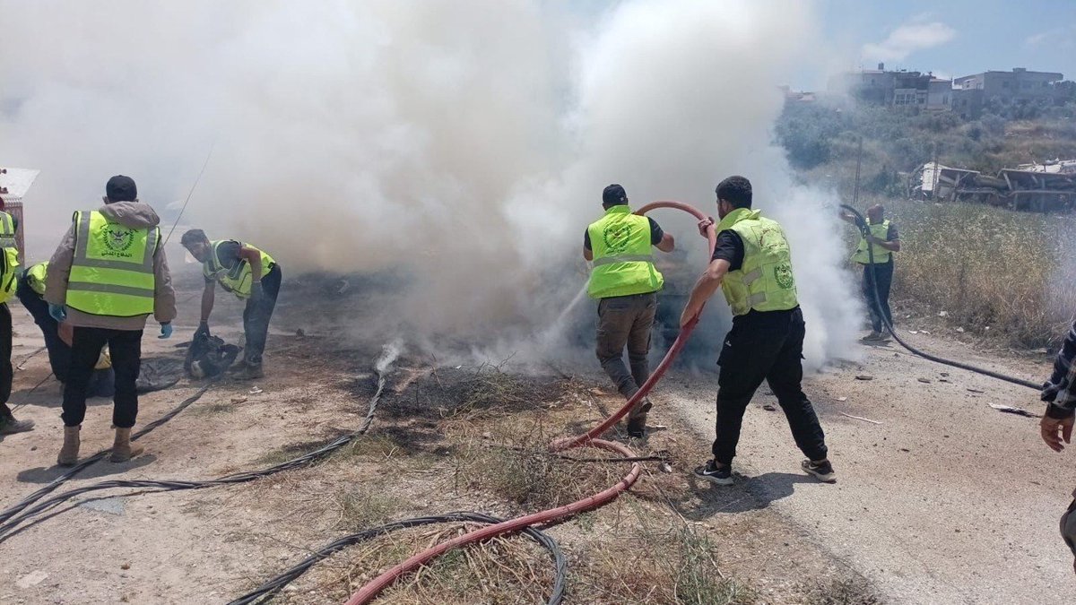 roqchams's tweet photo. The Israeli attack on Masghara, in Lebanon's Bekaa Valley, resulted in a massacre: 12 people, among them were Sheikh Hussein Rizq, Samir Rizq, Hamza Rizq, and his two daughters, as well as Ali al-Anqouni and his wife.

Since morning, Israeli warplanes and drones have targeted multiple areas. Moments ago, in the southern Lebanese town of Srifa, an Israeli drone strike targeted a medical first-aid center belonging to the Al-Risala Health Ambulance Association.