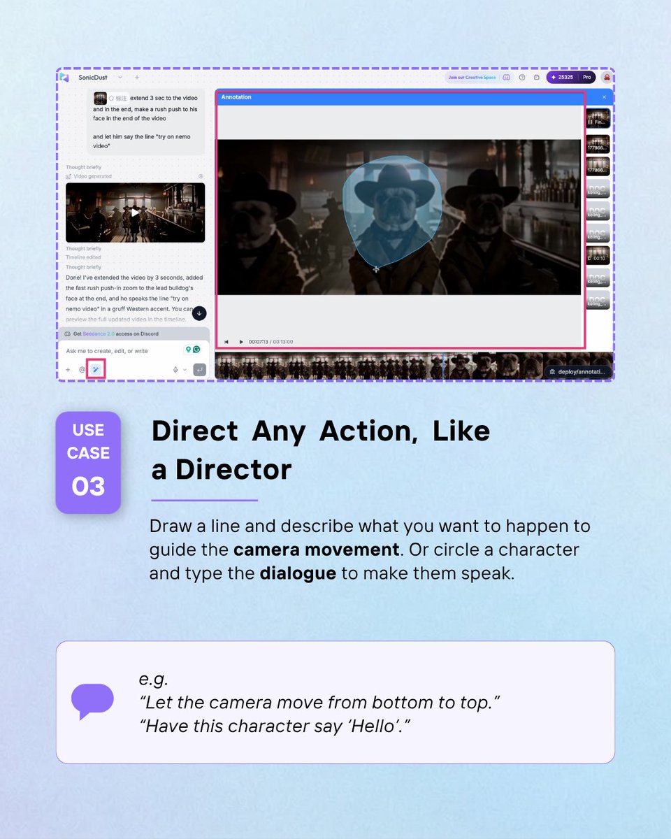 nemovideoai's tweet photo. Don't describe what you want. Just draw it. 🎨

Draw-to-Edit in #NemoVideo — the easiest way to edit AI video without typing 100-word prompts.

Swipe through 👉
1️⃣ Replace anything by circling it
2️⃣ Animate any path by drawing a line
3️⃣ Direct any action like a film director https://t.co/FrlPFvB2Av