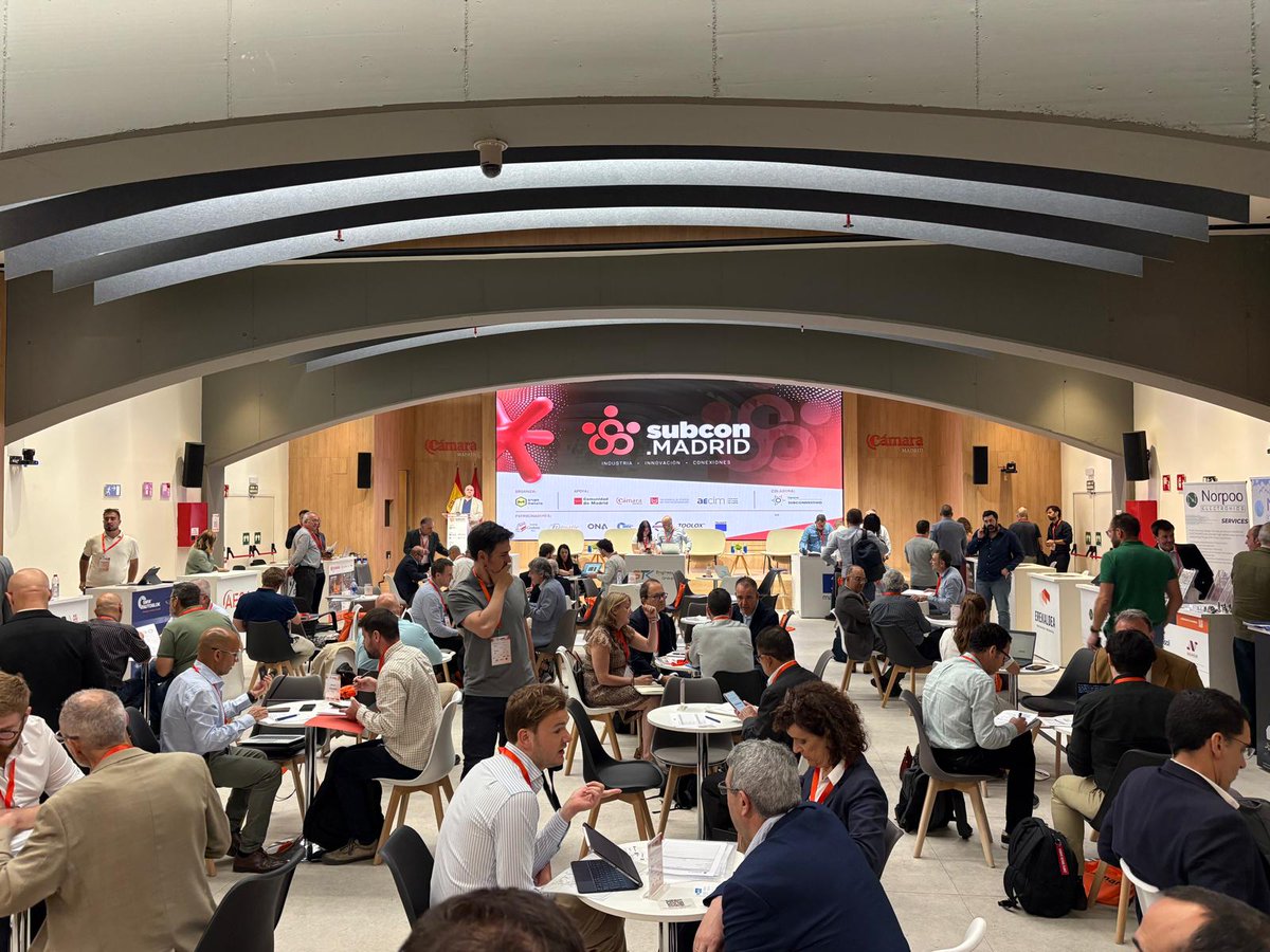 SubconMADRID's tweet photo. 🔴#SubconMadrid | ¡Éxito total en el primer día! Cerramos una jornada frenética en la @CamaradeMadrid con el grueso de las 372 reuniones B2B completadas y alianzas estratégicas en marcha. 🚀⚙️Gracias a todas las empresas e instituciones participantes. ¡Mañana más! 💼 https://t.co/ZrGeA681SI
