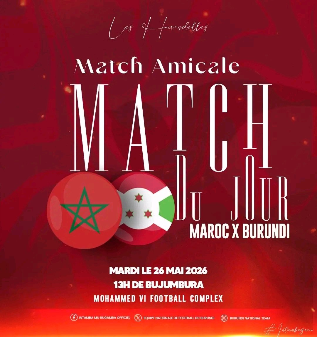 Intambaofficial's tweet photo. ๐จMATCHDAY ๐จ
MATCH AMICAL INTERNATIONAL
โ๏ธ Maroc ๐ฒ๐ฆ vs Burundi ๐ง๐ฎ
๐ Mohammed VI Football Complex, Sale
๐ 13h00 (Heure de Bujumbura)
๐ฅ Tous derriรจre les Intamba mu Rugamba !
๐๐คโค๏ธ
#IntambaMuRugamba #IntambaZacu #Burundi #AllezLesHirondelles โฝ๐ง๐ฎโค๏ธ https://t.co/MINO6Mb0OV