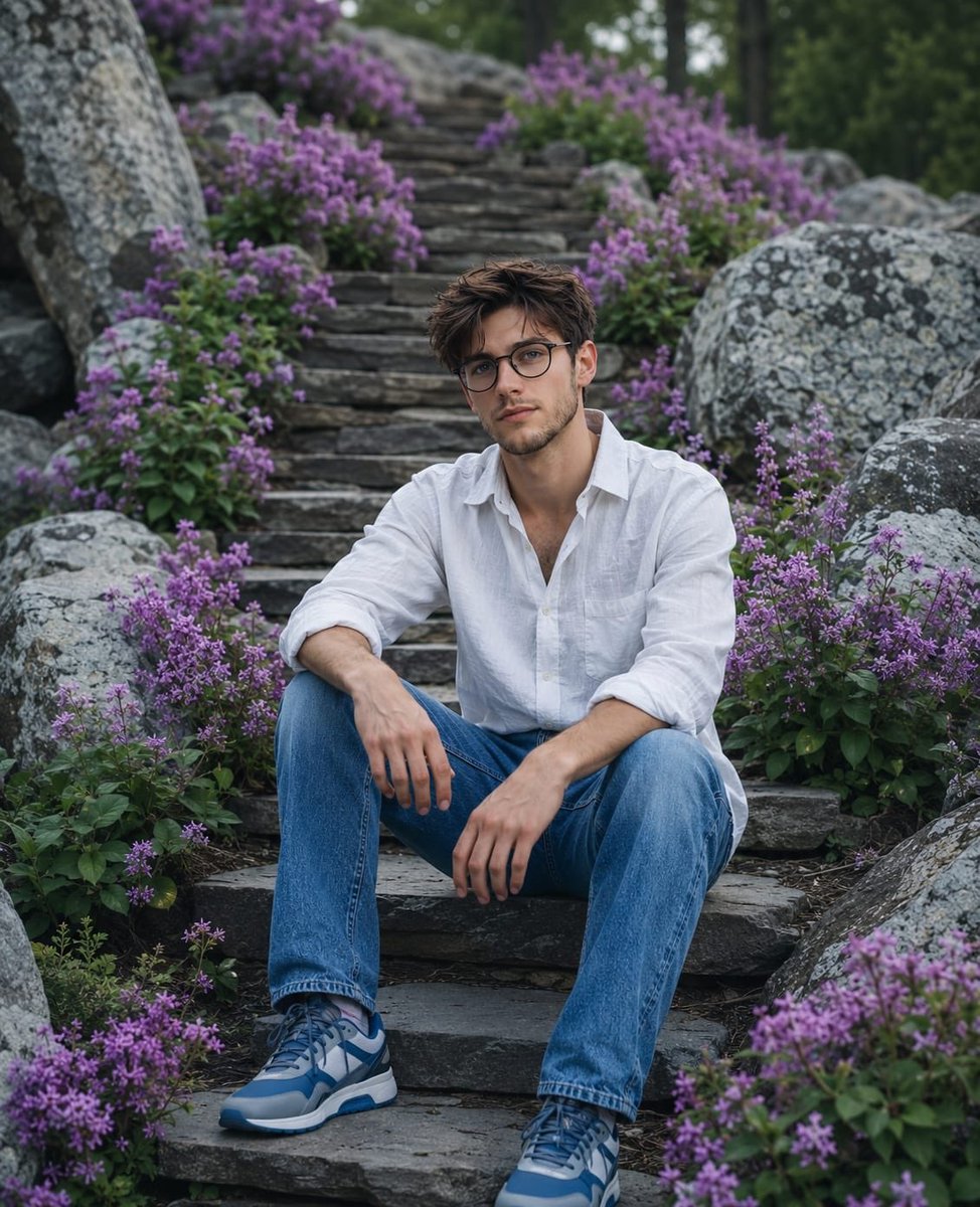 Cinematic Mountain Garden Portrait