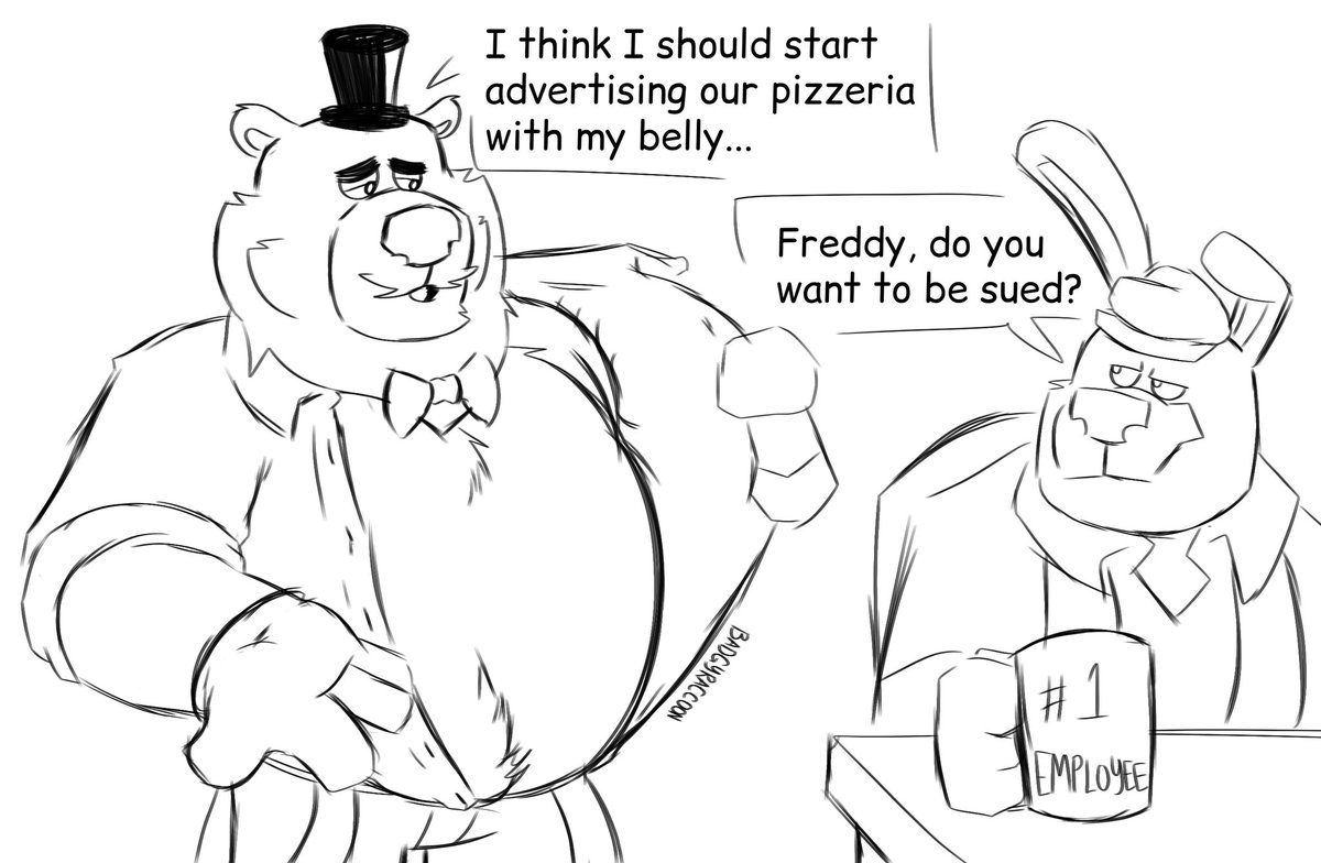 Badgyraccoon's tweet photo. Just a random doodle I made with Freddy &amp; Bonnie https://t.co/vQUFsPxY2f