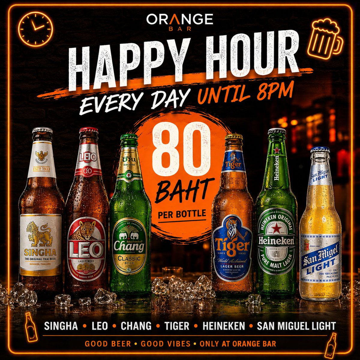 orangebarbkk's tweet photo. Tuesday in Bangkok 😏🍊

You go out “for one hour”
and suddenly it’s midnight 😂🔥
#OrangeBarBangkok #BangkokNightlife https://t.co/kuXXHXcNfb