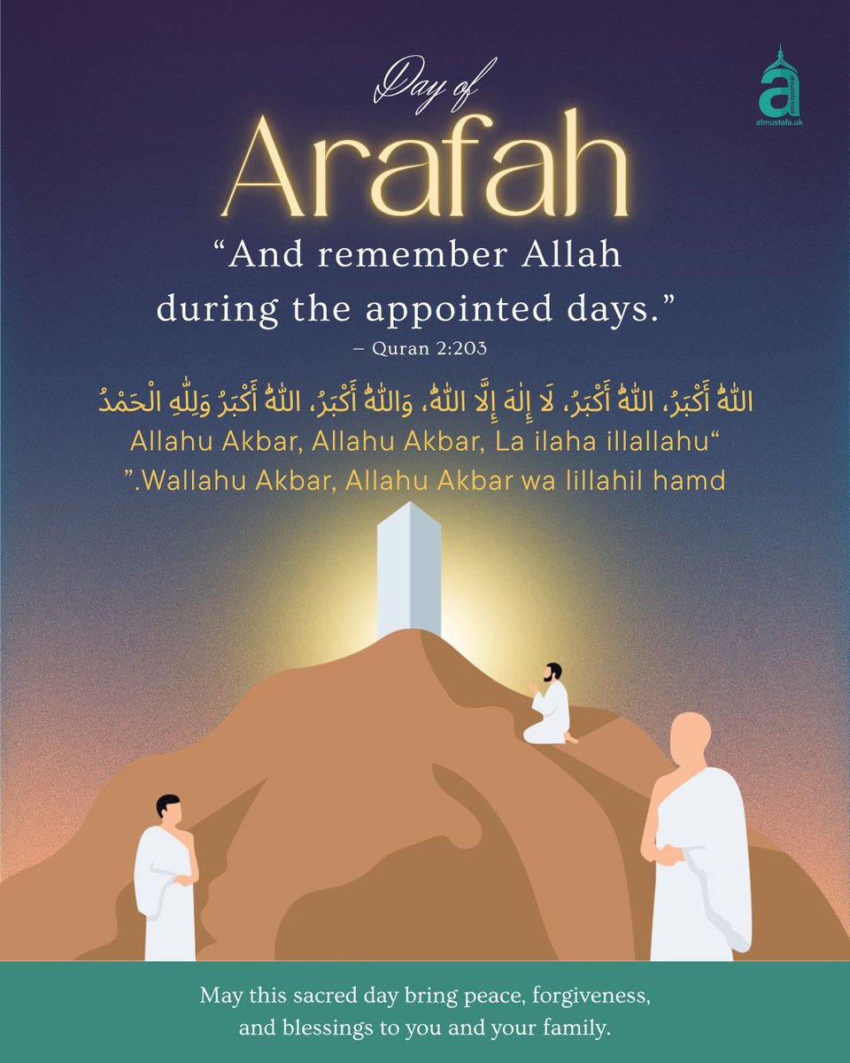 internatio67366's tweet photo. From Fajr of the 9th Dhul Hijjah until Asr of the 13th Dhul Hijjah (Days of Tashreeq), recite the Takbeerat after every fard salah:

اللّٰهُ أَكْبَرُ، اللّٰهُ أَكْبَرُ، لَا إِلٰهَ إِلَّا اللّٰهُ، وَاللّٰهُ أَكْبَرُ، اللّٰهُ أَكْبَرُ وَلِلّٰهِ الْحَمْدُ 
#DayOfArafah #DhulHijjah https://t.co/BEL4v583xO