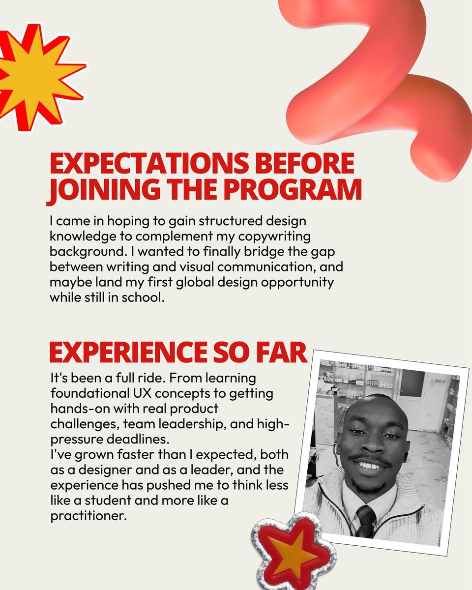 Studio3HQ's tweet photo. Chinedum’s journey at @Studio3HQ is proof that real growth happens through building, collaboration, and execution.
This is how we shape confident, job-ready product thinkers.
Don’t just watch others win.
Follow us for updates on the next cohort
#UIUXDesign #Studio3Launchpad https://t.co/U3DP9fi02C