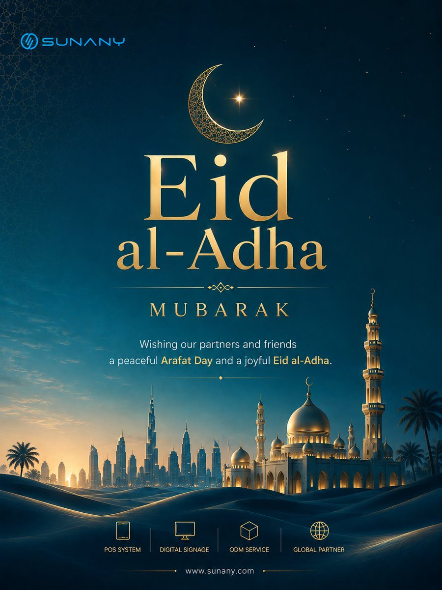 SunanyPOS's tweet photo. Eid al-Adha Mubarak
Wishing our partners, clients, and friends a peaceful Arafat Day and a joyful Eid al-Adha.
May this special occasion bring peace, prosperity, and joy to you and your loved ones.
#EidAlAdha #EidMubarak #Sunany https://t.co/wx9umGrkBV
