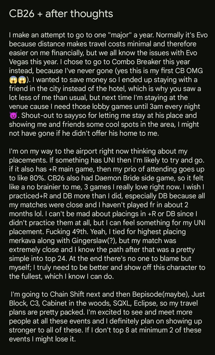 DeerSkin27's tweet photo. Flight in about an hour TL;DR: CB is now my 1 obligatory major a year. tied for highest placing merk, but I know I should do better. Even when Team Omni loses we still end up winning. I gotta play more Daemon Bride. W Yoast W GRD Break #Yoasted #DTB https://t.co/wXXjaN22Qt