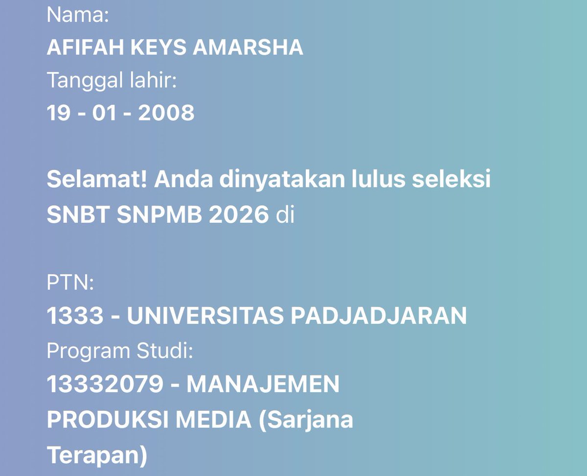 afii²⁶ 🐥 LOLOS MPM UNPAD tweet media