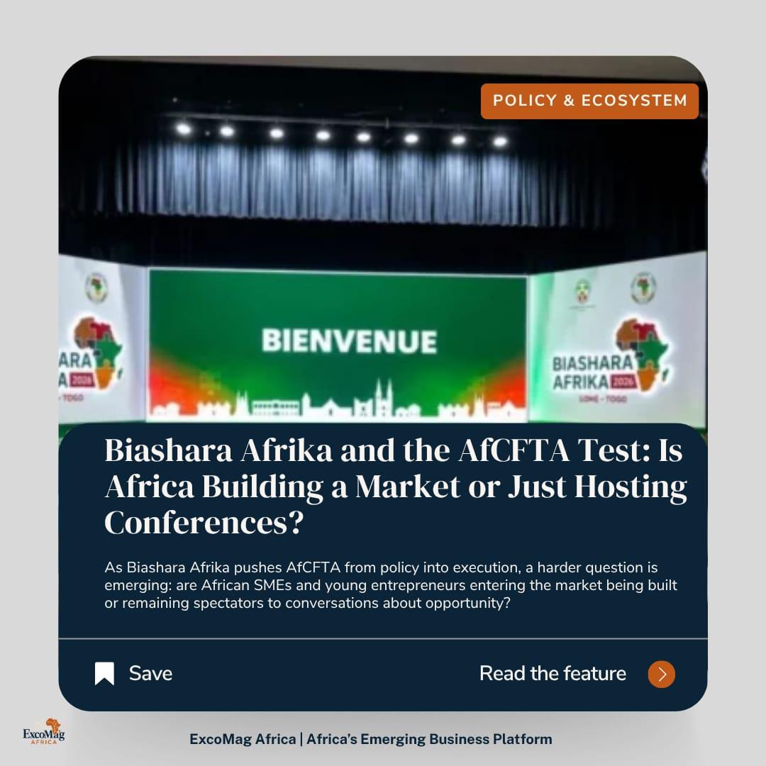 excomag01's tweet photo. Africa doesn’t need more trade conversations.
It needs more SMEs inside them.

Read more:
https://t.co/VtnbapJZIR https://t.co/MQturEQBCF
