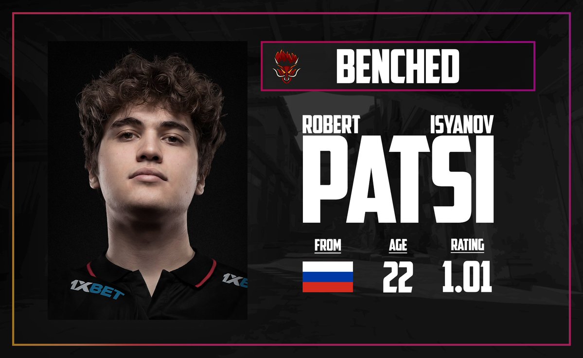 CSRosterUpdates's tweet photo. Confirmed: 🇷🇺Patsi benched on 🇪🇺Sangal https://t.co/prPFDO2mR0