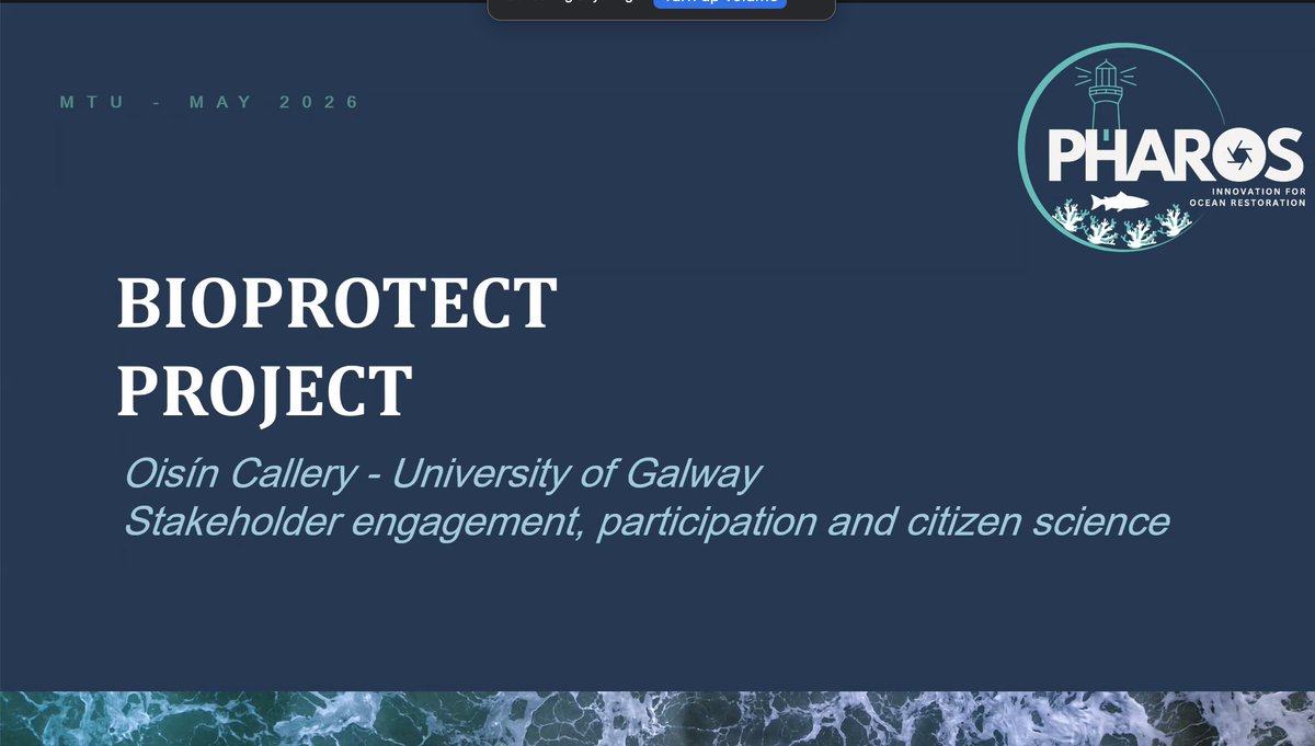 pharos_eu's tweet photo. @MTU_ie @BLUE4ALLproject @BioProtect_EU at the PHAROS Irish Living Lab: Oisín Callery on engaging stakeholders effectively https://t.co/hadJusrIrP