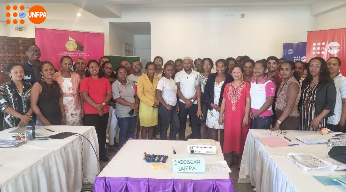 UNFPAMadagascar's tweet photo. 🌪️ Climate crises make #SRH needs even more urgent!

In the Atsinanana region, recently affected by #Gezani🌀, 3⃣0⃣ health prog. managers are now better equipped to deliver life-saving sexual &amp; #ReproHealth services through the Minimum Initial Service Package (MISP). https://t.co/xA7y3HG1mc