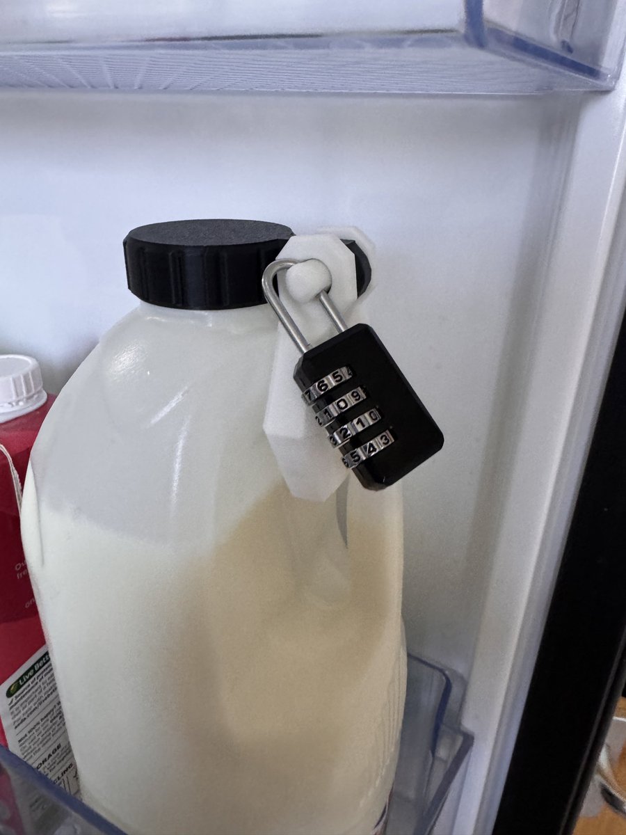 velorific's tweet photo. If you’re an athlete then looking after your nutrition doesn’t mean using a 3D printed milk lock (in office fridge rn)…it means using https://t.co/6gX63lHF60 https://t.co/f6xY4ykbPT