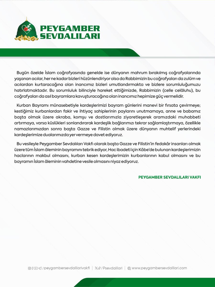 Psevdalilari38's tweet photo. Vakfımızın 2026 Kurban Bayramı Mesajı https://t.co/DogTkkQZ5T