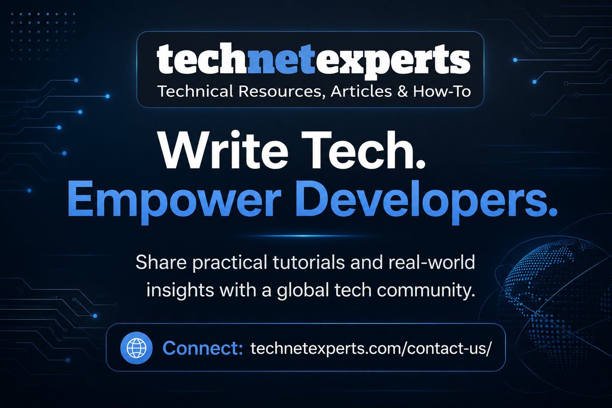 technetexpert's tweet photo. Turn your tech know-how into practical tutorials for developers. Share real-world solutions, build authority, and connect with TechNetExperts: https://t.co/39QI7ICyFh 

#TechWriting #Developers #AI #ContentWriters #WriteforUs https://t.co/Impfy5JM6o
