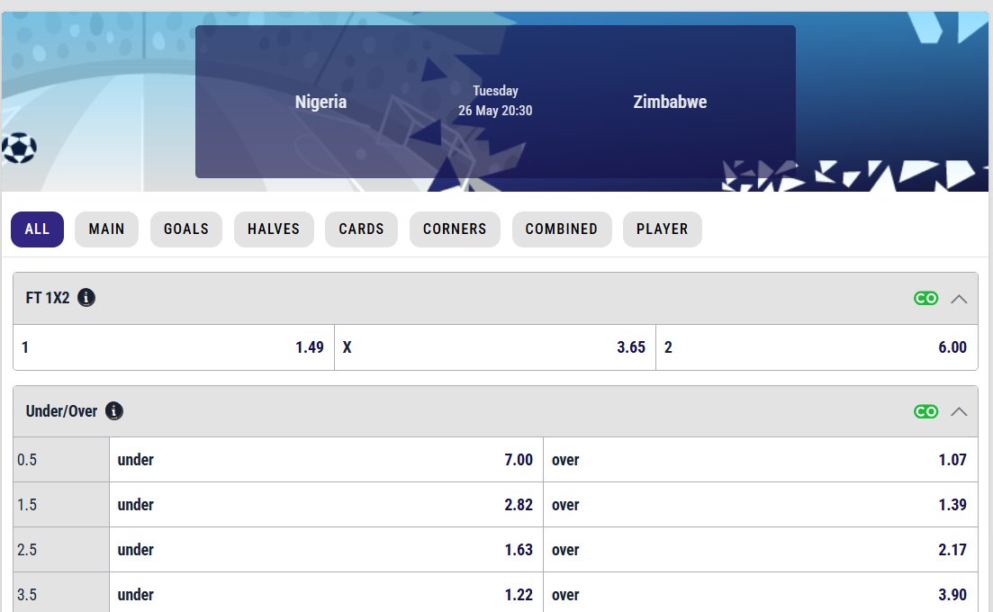 _MWOS's tweet photo. International Friendlies
Nigeria🆚 Zimbabwe
Which option would you select here?
👇👇
https://t.co/XZjpZDvCjB
#MWOSMakesWinners
#TheHomeOfSportsBetting https://t.co/uaks9t3J0j