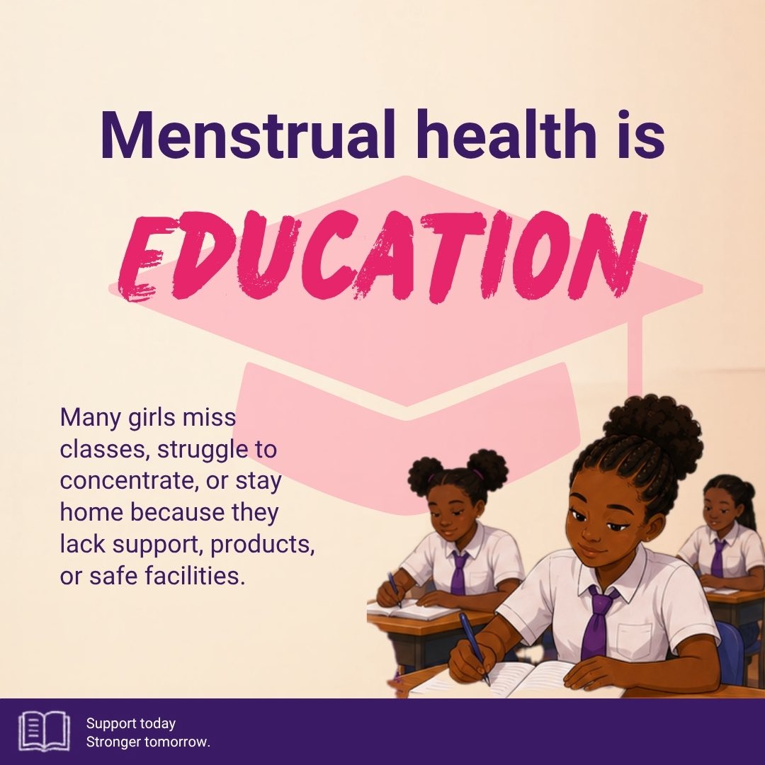 EVA_Nigeria's tweet photo. A period should not interrupt education, confidence, or opportunity.

But stigma, silence, poor information, and lack of support still make menstruation harder than it needs to be for many young people.

This week, we’re talking solutions, not whispers. https://t.co/6VTMvt1gSK