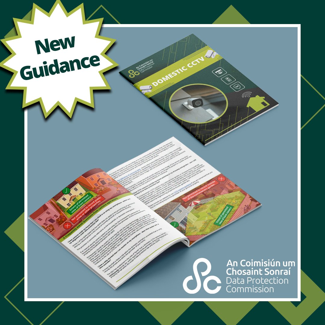 DPCIreland's tweet photo. Our 🆕 guidance helps you understand the law and your data protection rights when someone is using a domestic CCTV system to monitor their property while clearly outlining to system operators their obligations under GDPR.

Take a look 👉 https://t.co/sPrQR2BWD0 https://t.co/vh1fgowCnf