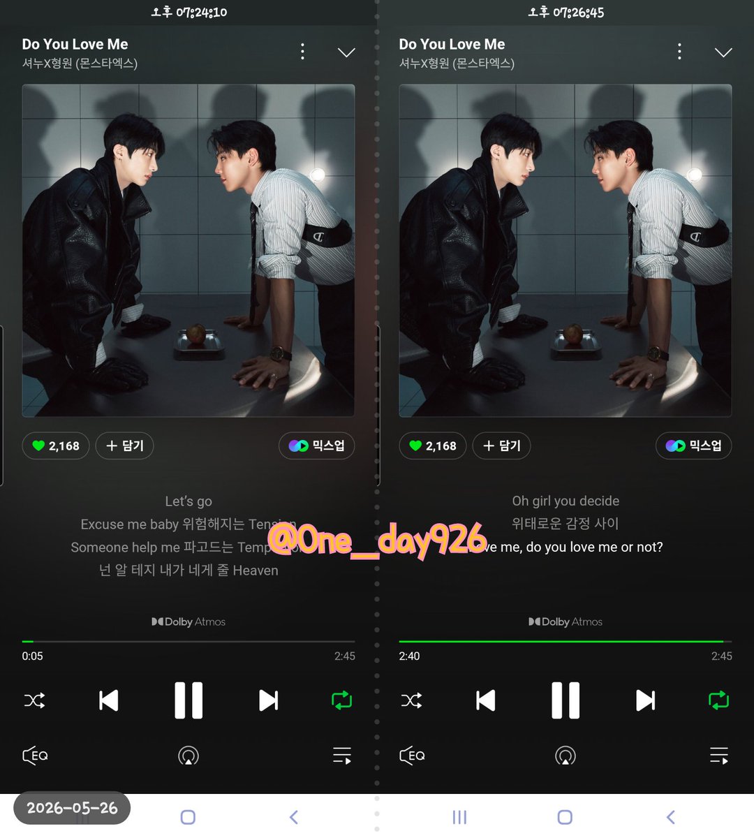 One_day926's tweet photo. 0526 19시 멜론 https://t.co/9u9D4tt8DJ