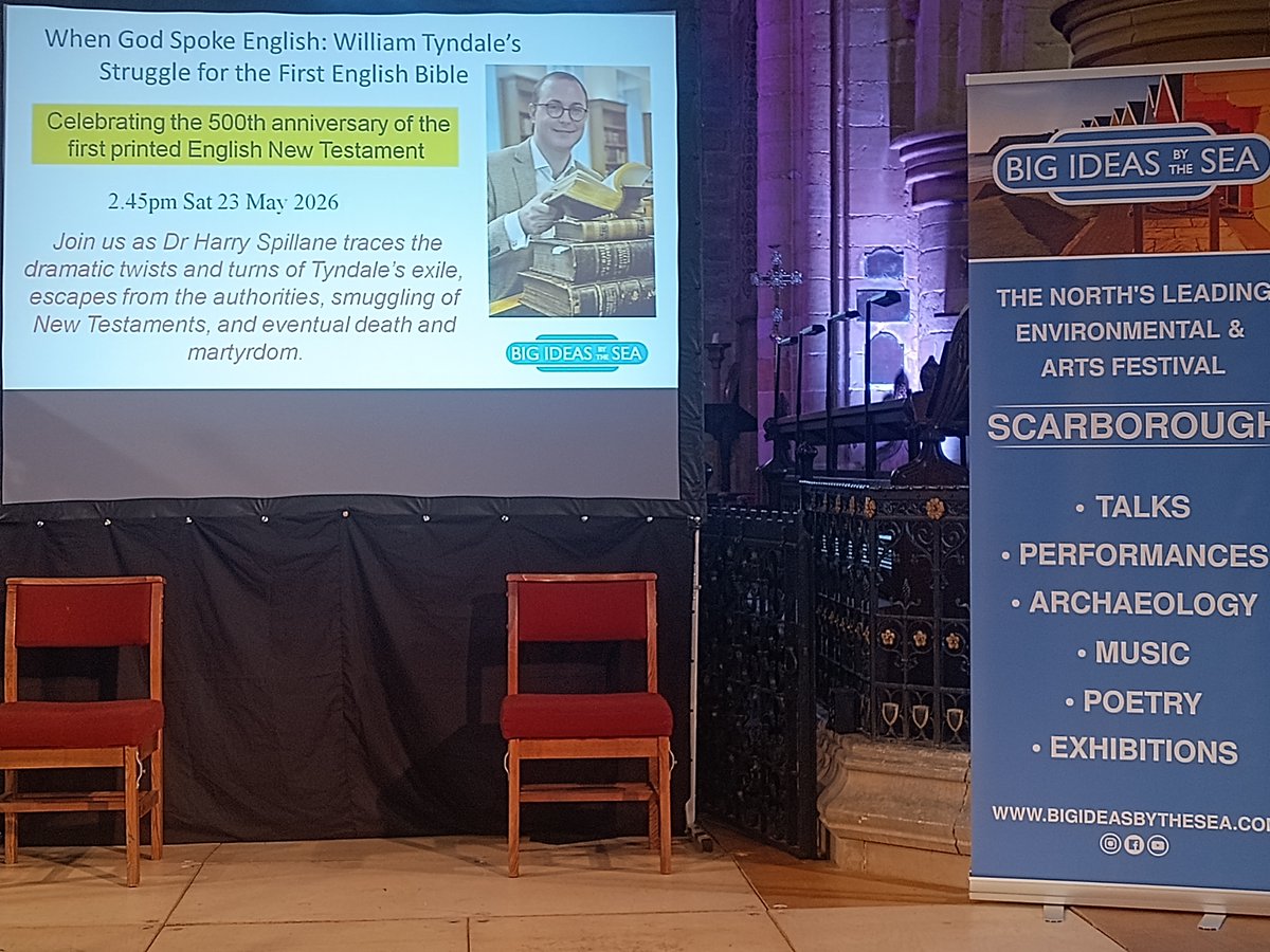 SpillaneHarry's tweet photo. A pleasure to talk Tyndale at the 'Big Ideas by the Sea' festival in Scarborough.

The festival is a great initiative and allows for a day of talks and music followed by seaside walks and fish &amp; chips...what more could you want!

https://t.co/29E0rWK5Wf https://t.co/8ncqrn3YRg