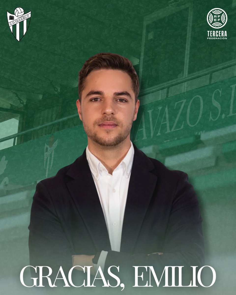 clubdepguijuelo's tweet photo. 𝐂𝐎𝐌𝐔𝐍𝐈𝐂𝐀𝐃𝐎 𝐎𝐅𝐈𝐂𝐈𝐀𝐋 | @Emilio_Sanchez8  no continuará al frente de la Dirección General Deportiva del club en la temporada 2026/2027 

Toda la información👇
https://t.co/icyXlB5tCo

#OsLoDebemos | #TodoalVerde 💚 https://t.co/n6S95GIl4r