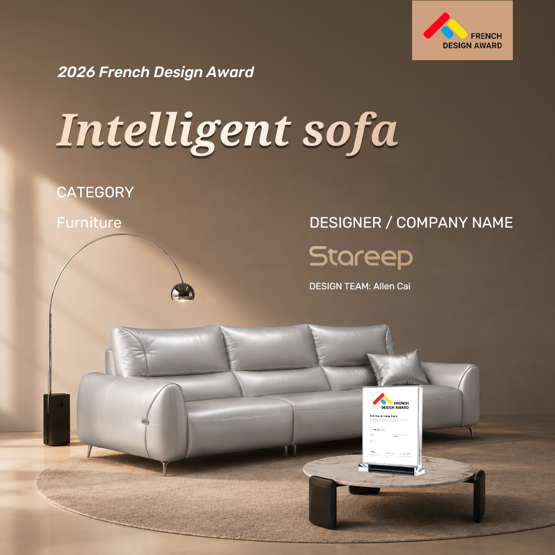 stareepsmartbed's tweet photo. A good sofa should do more than look good.🛋️

Recognized at the 2026 French Design Award, the Stareep Intelligent Sofa brings smarter support, AI assistance, and all-season comfort into everyday moments — from movie nights to quiet breaks.🌃

#Stareep #SmartSofa https://t.co/6Aa0WYpUwY