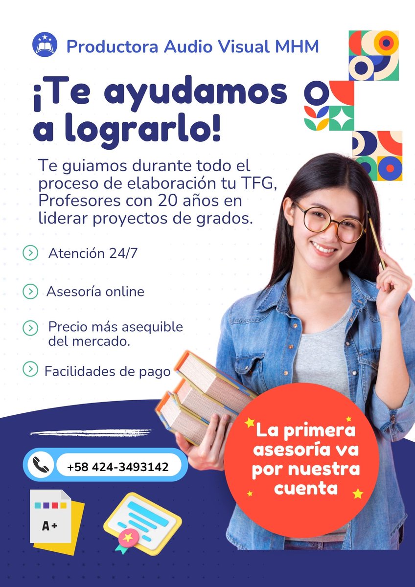liliayala8789's tweet photo. Trabajas 8 horas, estudias otras materias y la tesis queda última. Avanzamos POR TI mientras tú cumples tus otras responsabilidades. Alivio real.
📲 Visita nuestro portal web📷 https://t.co/HBBeWiGp6L #TFG #TFM #TesisDeGrado #AsesoríaTesis #Venezuela #26Mayo https://t.co/w1ftse8XyS