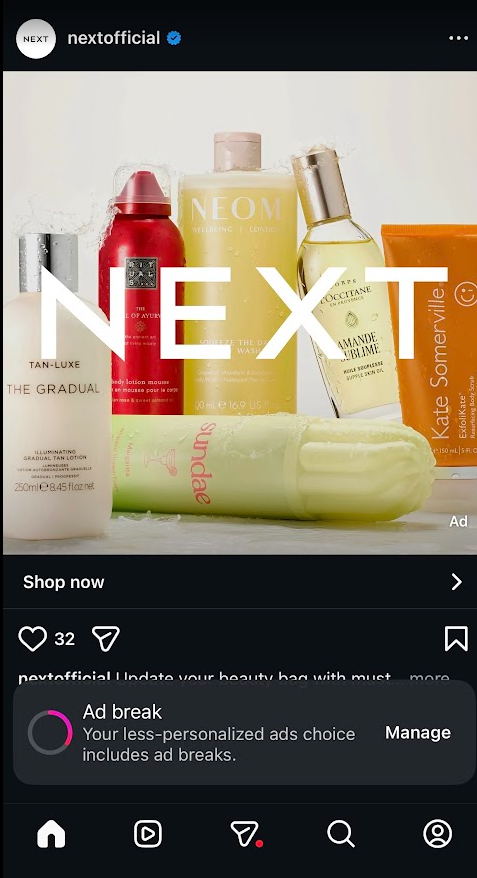 crushspread's tweet photo. @Sam__Enright Regarding the one sec app for distractions, Instagram will force you to look at an ad for ~6 seconds if you don't have personalized ads enabled. Very effective to break the habit of mindless scrolling and reminds me to close the app https://t.co/NbZNX4CqQp