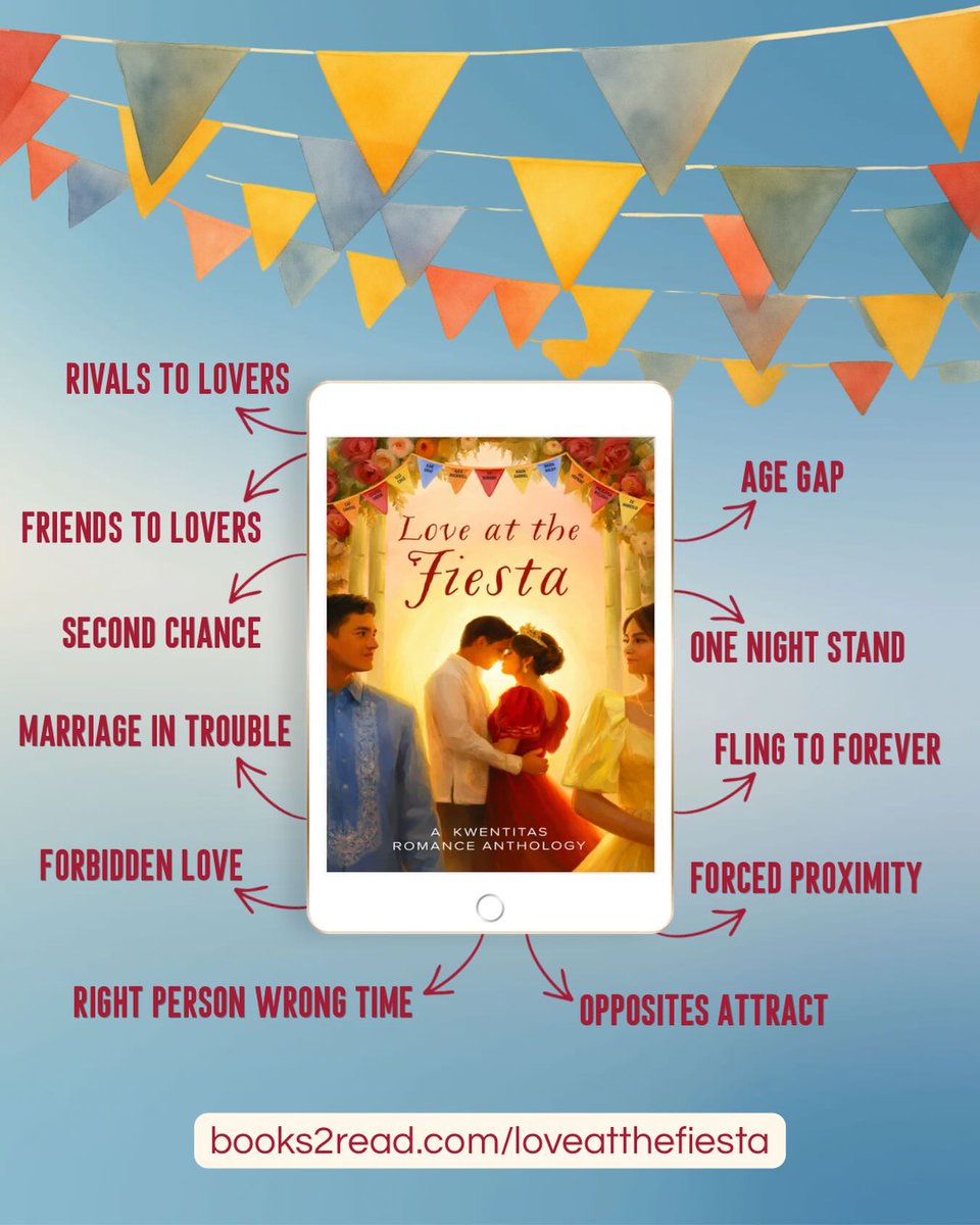 RomanceNovelGiv's tweet photo. #Win this eBook #Giveaway
Some will fall in love.
Some will fall back in love.
And some will risk it all for the love they’ve been waiting for.
Love at the Fiesta: A Kwentitas #Romance Anthology
#BoxedSet #ContemporaryRomance
@XpressoTours
https://t.co/XiJDbbJfK4 https://t.co/fsXaDX6Mvb