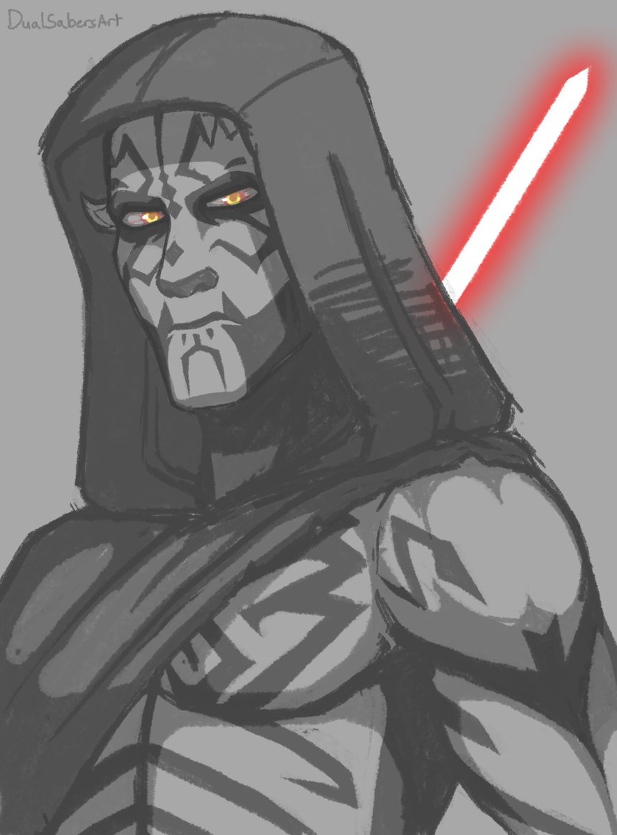 DualSabersArt's tweet photo. Drawing Maul again because I can! Have a rough WIP for now ♥️🖤

#StarWars #DarthMaul #MaulShadowLord https://t.co/knGUaA0nDj