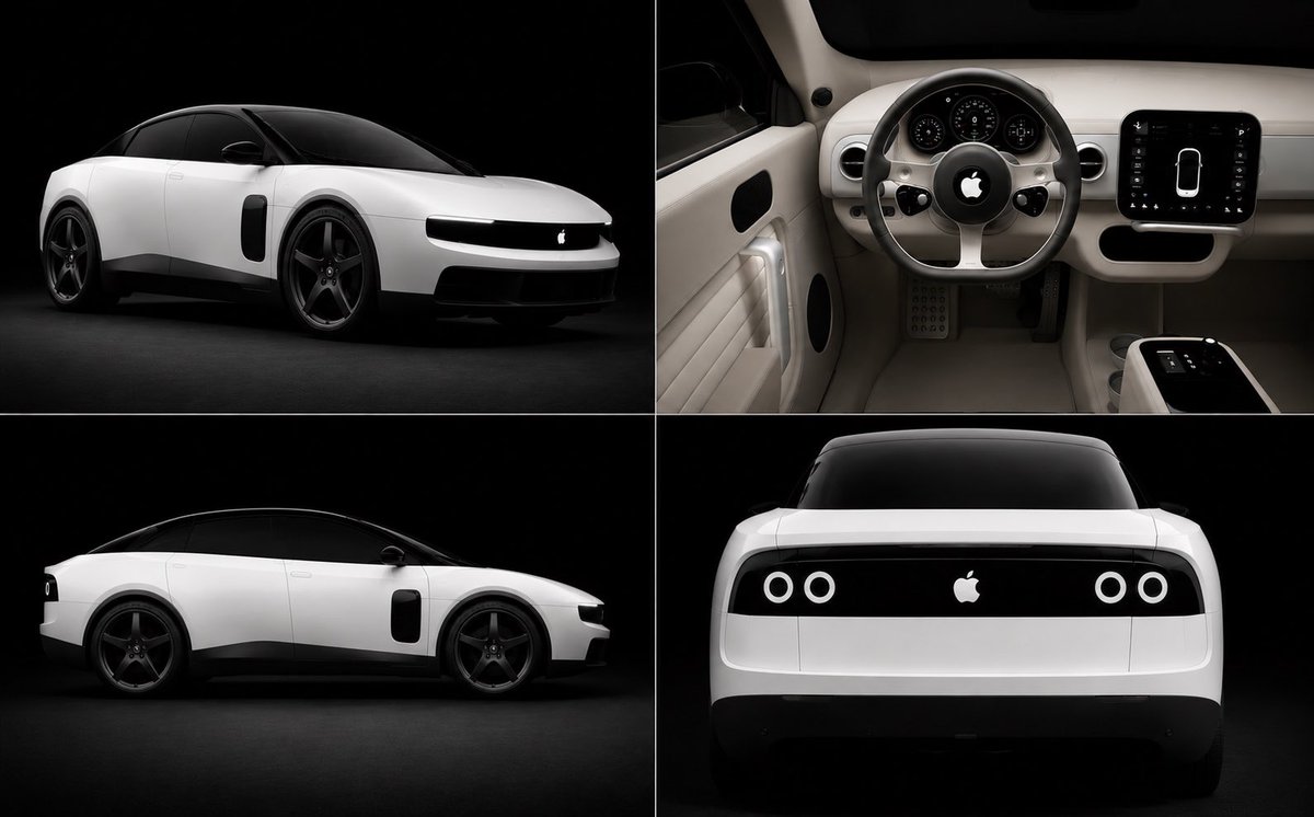 bezdomsky's tweet photo. @auto_moto_pl Tak pewnie miał w ogólnym zarysie wyglądać elektryczny samochód Apple. 

Znaczek Ferrari na tej ociężałej krowie nie pasuje. https://t.co/88ndmXXkyu