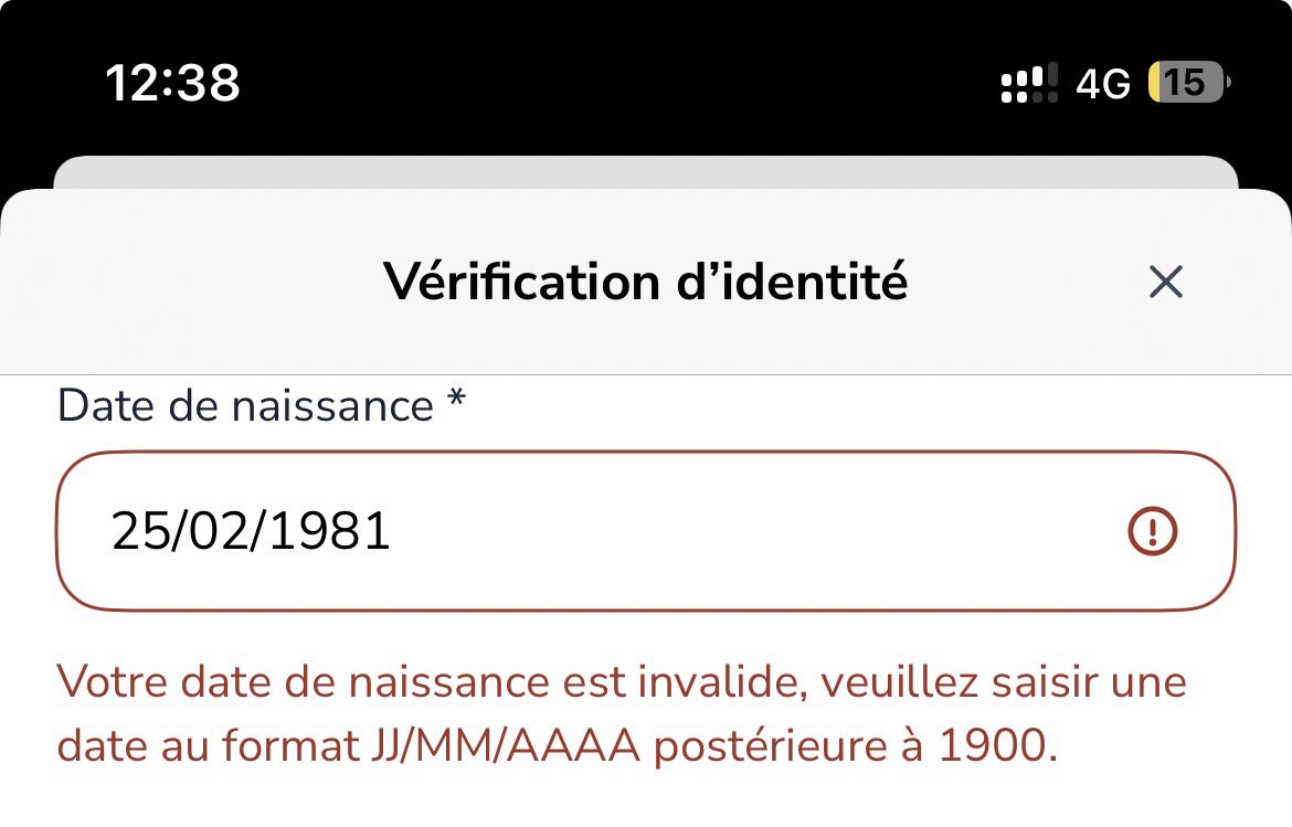 cubilizer's tweet photo. @leboncoin BUG 😱
Pourriez-vous vérifier le bug de votre formulaire de vérification d’identité (app iPhone) 

SVP
C’est très désagréable de bloquer sur une si petite erreur et je pense malheureusement une expérience client un peu décevante 

Amitiés 😘 https://t.co/GNyedAOCHd