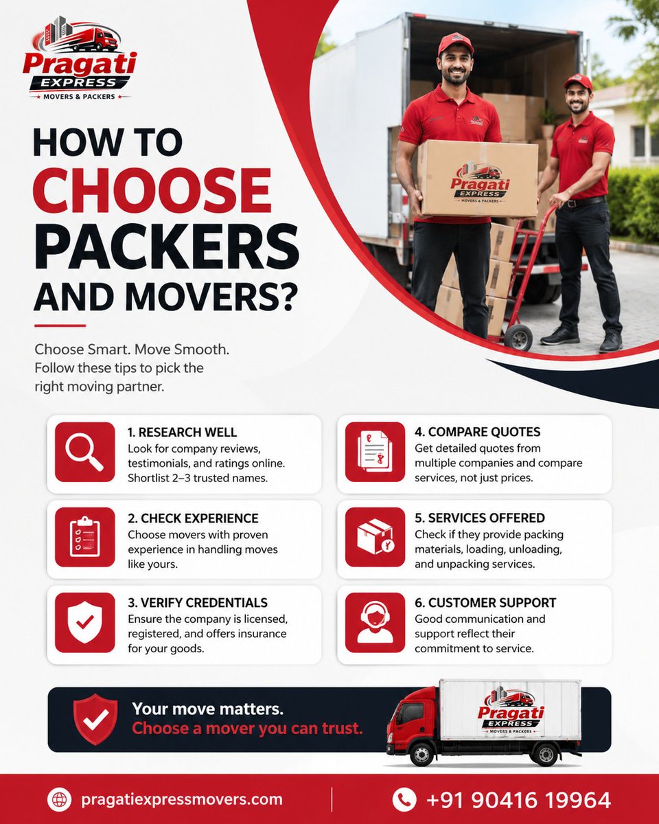 pragatiexpress's tweet photo. 🚛 Moving soon? Don’t risk your valuables with the wrong movers. Choose trusted packers &amp; movers for a safe, smooth &amp; stress-free relocation.

https://t.co/SZNuau6vr6

#PackersAndMovers #PragatiExpress #HomeRelocation #MovingTips #SafeMoving https://t.co/sm8JG6wbht