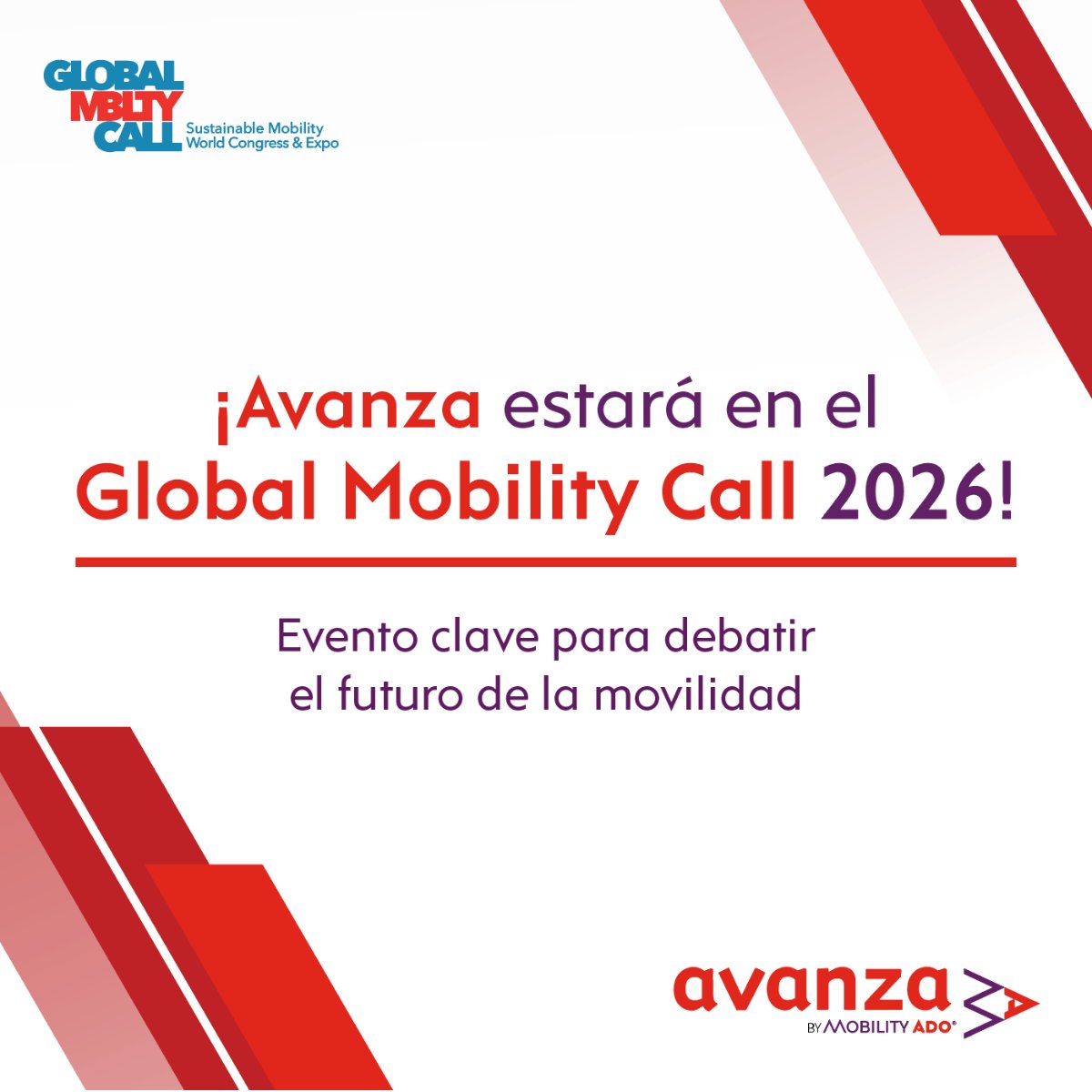 AvanzaenRubi's tweet photo. 🌍 Avanza, companyia de MOBILITY ADO, serà present en #GMC2026, la trobada global on es debat el futur de la mobilitat sostenible.
Compartirem com impulsem una mobilitat més eficient, innovadora i centrada en les persones 🚍🌱
#GlobalMobilityCall #MOBILITYADO #MovilidadSostenible https://t.co/lMhkWE8gFf
