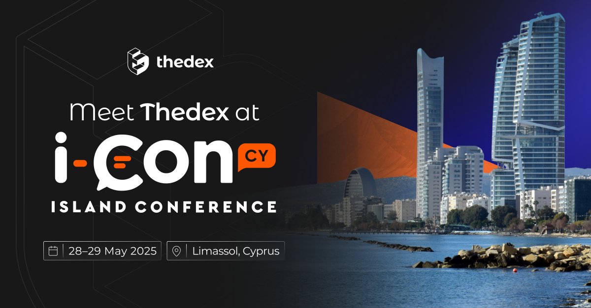 thedexcloud's tweet photo. We’re excited to announce that Thedex will be attending i-Con 2026 🇨🇾 

📍 Limassol, Cyprus
📅 28–29 May 2026

Join us to connect, exchange ideas, and explore what’s next for the digital economy. Whether you're interested in partnerships, innovation, or the evolving crypto landscape, we’d love to meet you.

See you in Limassol!

#Thedex #iCon2026 #Cyprus #Blockchain #Cryptocom