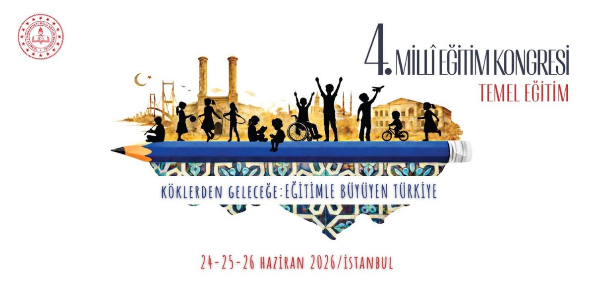 tcmeb's tweet photo. Temel Eğitimde Güncel Başlıklar, “4. Millî Eğitim Kongresi”nde Masaya Yatırılacak

24-26 Haziran 2026 tarihlerinde İstanbul’da gerçekleştirilecek kongrede;

📌 İlkokul ve ortaokul kademelerine yönelik öğretim programları, ölçme ve değerlendirme yaklaşımları, kapsayıcı eğitim uygulamaları başta olmak üzere temel eğitimin pek çok süreci tüm yönleriyle ele alınacak.

📌 Akademisyenler, öğretmenler, eğitim yöneticileri ve eğitim alanındaki diğer paydaşlar bir araya gelerek bilgi ve deneyimlerini paylaşacak.

📌 Bildiri ve katılım başvuruları, 1 Haziran 2026 tarihine kadar devam edecek olup “https://t.co/a94MeyS6HO” adresi üzerinden yapılacak. 

👉🏻 https://t.co/Z69dnIvWmV
