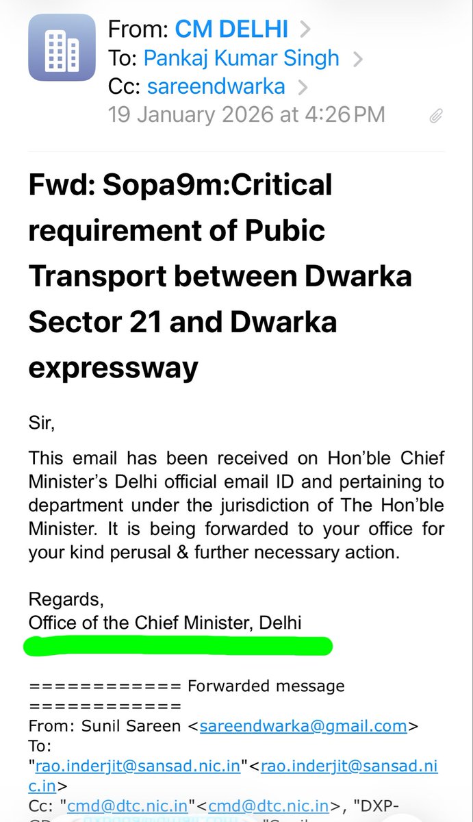 sareendwarka's tweet photo. Respected Sir/Madam 

Seek your urgent attention on the missing  #PublicTransport connectivity between #Dwarka and #DwarkaExpressway/ #Gurugram region

@mlkhattar @LtGovDelhi @gupta_rekha @cmohry @CMODelhi @NayabSainiBJP @drpankajbjp @p_sahibsingh @kjsehrawat @HardeepSPuri @OfficialDMRC @dtchq_delhi @TransportDelhi @moefcc @csharyana @CPDelhi @gurugaman @pcmeenaIAS 

@PMOIndia 
@narendramodi 
@rashtrapatibhvn 
@indSupremeCourt 

@NitinNabin 
@BJP4India 
@BJP4Delhi 
@BJPForGurugram 

Area lacks adequate Metro & bus connectivity, forcing excessive dependence on private vehicles. Urgent need for integrated public transport to reduce #congestion, #fuel consumption and #pollution.

#Dwarka #DwarkaExpressway #DXP #Gurugram #DelhiMetro #PublicTransport #NCR

@sushilkmr346 @rejimonck @dwarkaforum @DXPGDA @abhishekbehl @its_AkankshaG @DEEPAKKAHUJA @PTI_News @ZeeNews @republic