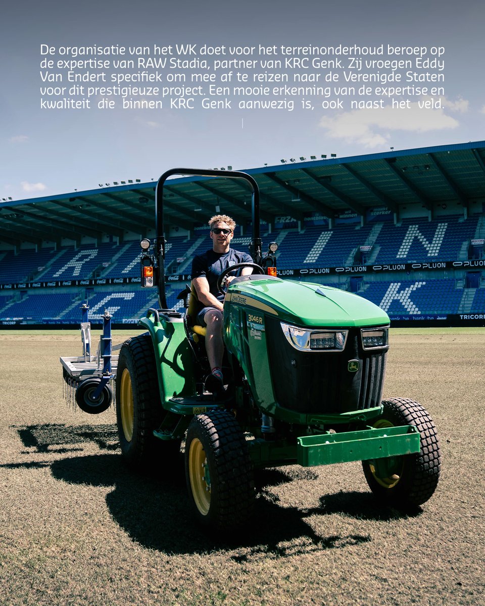 KRCGenkofficial's tweet photo. Van de Cegeka Arena naar het WK in Dallas 🇺🇸🌍 Onze groundsmanager Eddy Van Endert trekt deze zomer naar het grootste voetbalpodium ter wereld 💙

#krcgenk #riseabove https://t.co/Lgep1a1mFp