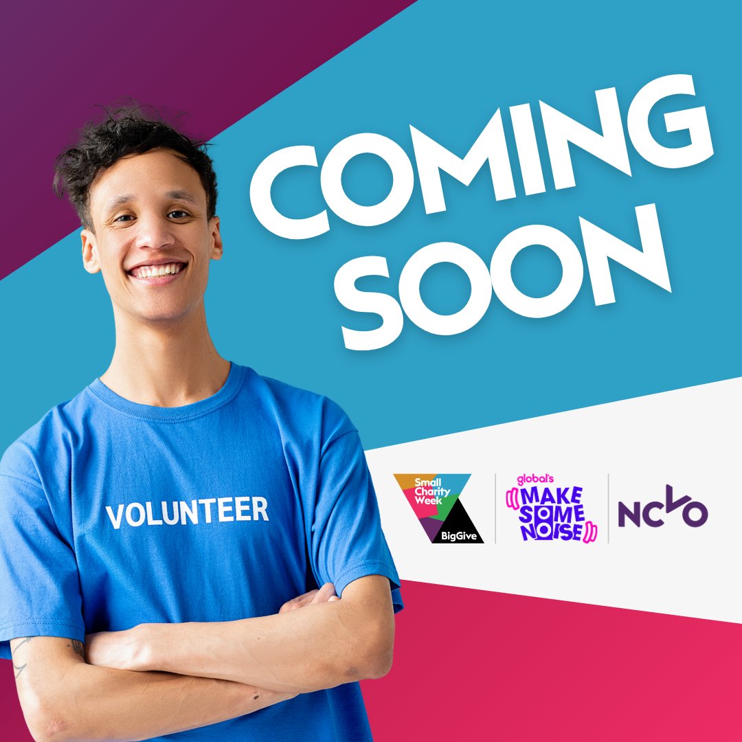 BigGive's tweet photo. Today, we're celebrating 4 weeks until #SmallCharityWeek. 

This year marks the return of our match-funded campaign, in partnership with Global's Make Some Noise and NCVO, which aims to support hundreds of small charities to raise vital funds and double the difference they make. https://t.co/CYeHS5vzxA