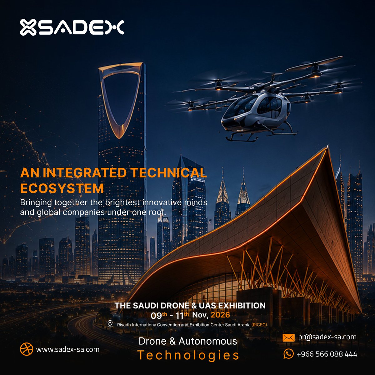 SADEX_SA1's tweet photo. SADEX 2026 reflects the rise of a fully integrated technological ecosystem powered by innovation, connectivity, and the future of autonomous intelligence. https://t.co/Pm7AZ8jqWa