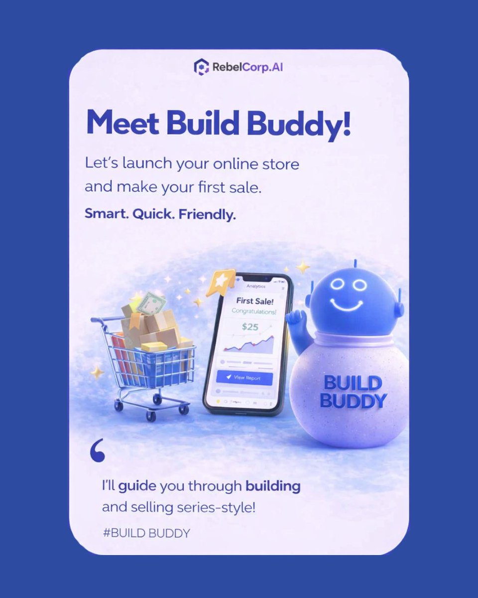 RebelCorp_'s tweet photo. Ready to sell online but don’t know where to start?

Meet Build Buddy, your step-by-step guide to launching your online store and making your first sale! No coding, no confusion, just drag, drop & start selling.

Powered by @rebelcorp.in, the no-code website builder that turns your ideas into income. From product listings to payments, Build Buddy walks you through every feature you need to run a legit online business.

Follow along so you don’t miss the next post!

#startselling#BuildBuddy#OnlineStore #Ecommerce#FirstSale