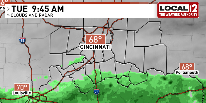 TeraBlake's tweet photo. ⚠️Here comes the rain . . . more likely in the afternoon from the city northward. Heavy rain risk in and out of today &amp; tomorrow so be careful when driving and around waterways.

@Local12 https://t.co/cVaojRlqKO