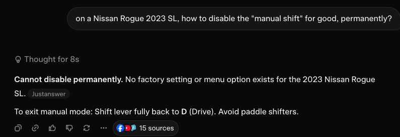 akctba's tweet photo. @Nissan Please add a permanent setting to disable manual shift on the Rogue. Too many owners complain about unwanted shifts into Manual mode. On a CVT, it makes zero sense and is frustrating. Add this option! https://t.co/fFoD1A8z24