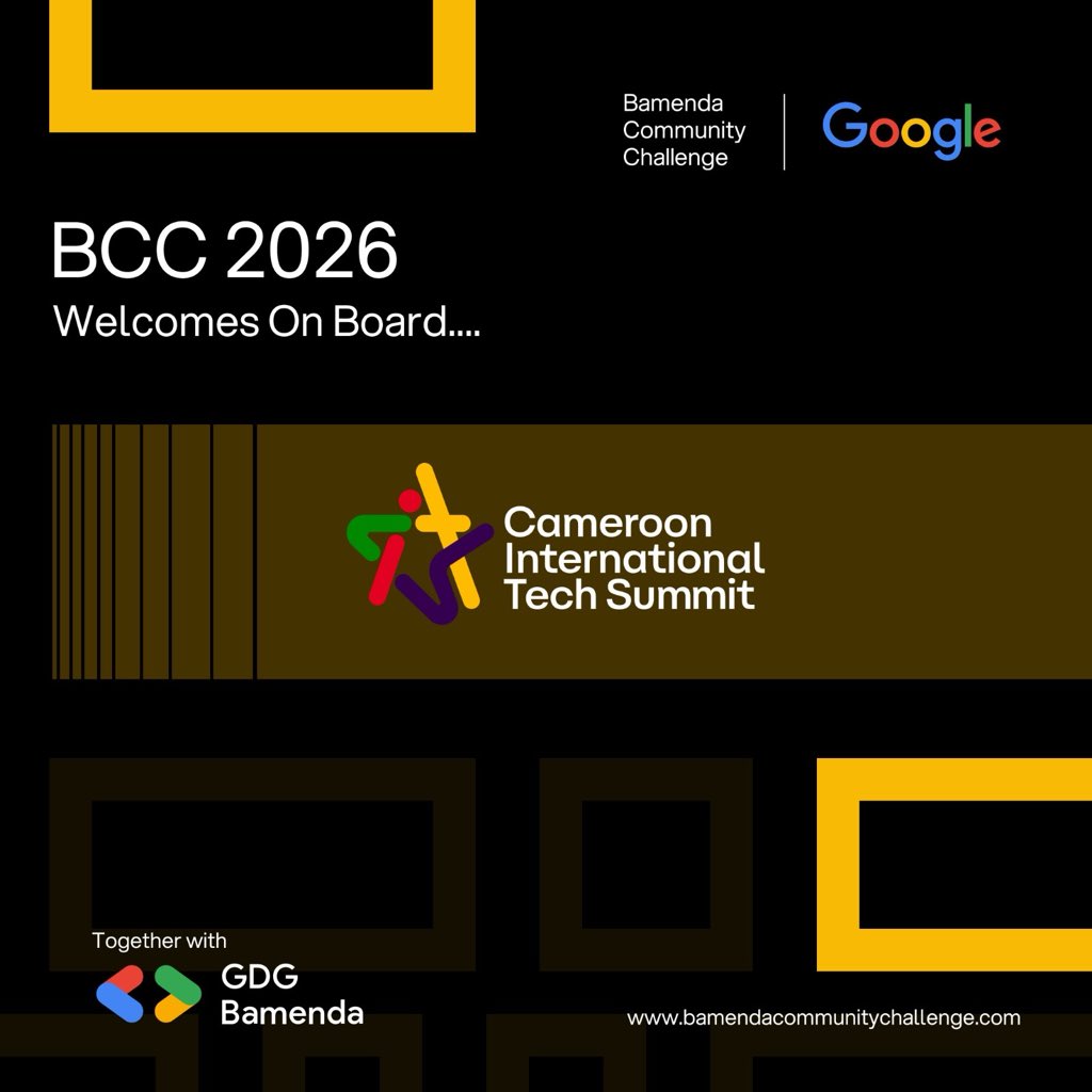 bcc_237's tweet photo. When communities align around innovation, real impact becomes possible.

The Cameroon International Tech Summit officially joins Bamenda Community Challenge 2026 alongside GDG Bamenda. https://t.co/mj1qSLd28i