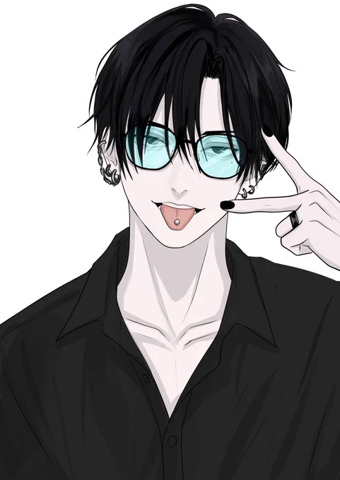 真面目そうな黒髪メガネ男子が実は舌ピしてるのとか好きです 黒縁メガネとカラーサングラスどっちが好きですか?