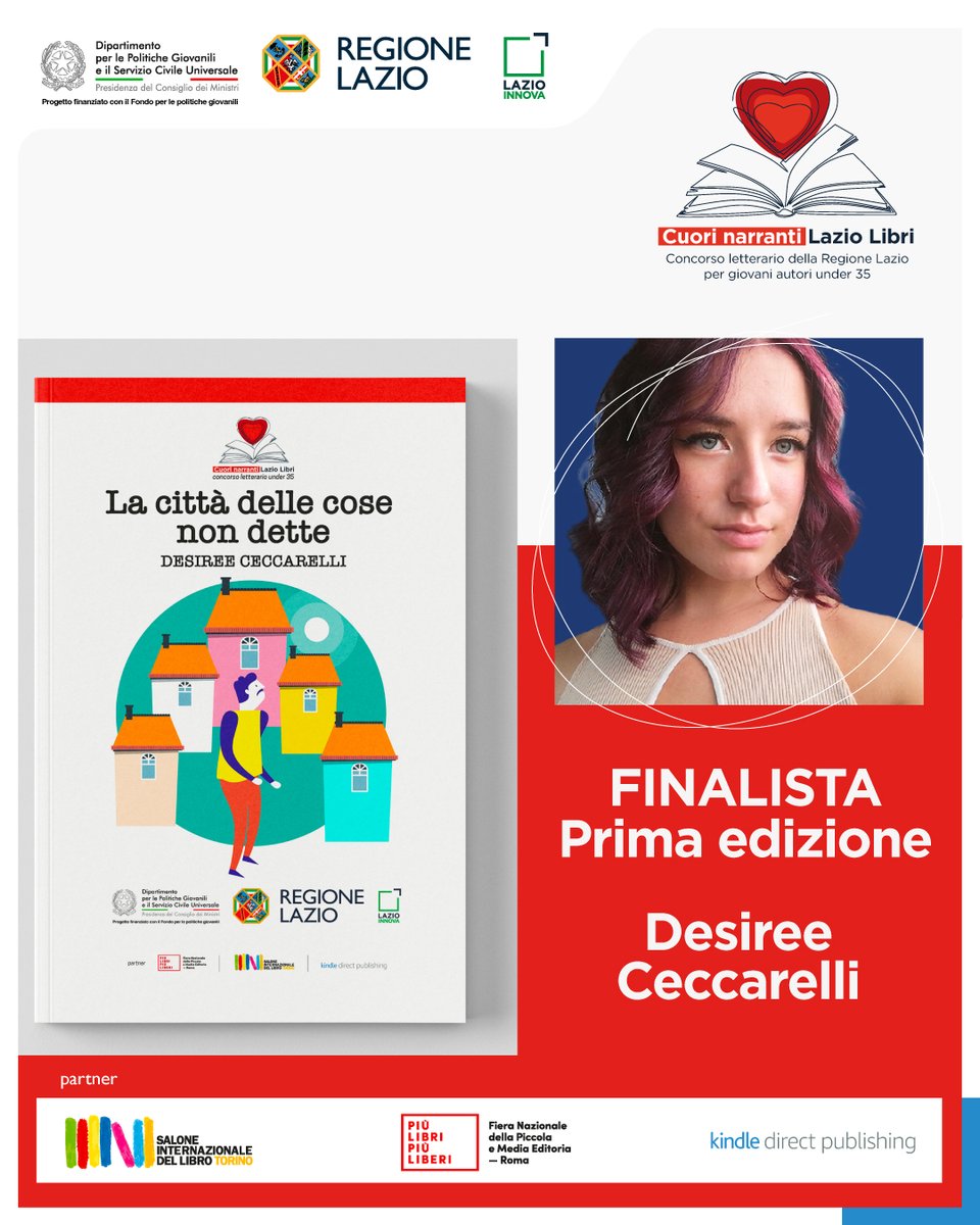 LazioInnova's tweet photo. Insieme a lui, i finalisti: 
✅Chiuso per stelle di Marzio Paolo Albano; 
✅Un Io qualunque di Dario Antonelli; 
✅La città delle cose non dette di Desiree Ceccarelli;  ✅Persone semplici di Adriano Ricci: una storia familiare segnata da conflitti e legami nel tempo. https://t.co/ej6Y62q575